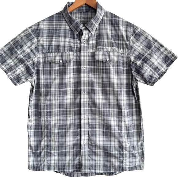 Helly Hansen Other - Helly Hansen Mens Button Up Shirt Short Sleeve‎ Gray Plaid Performance